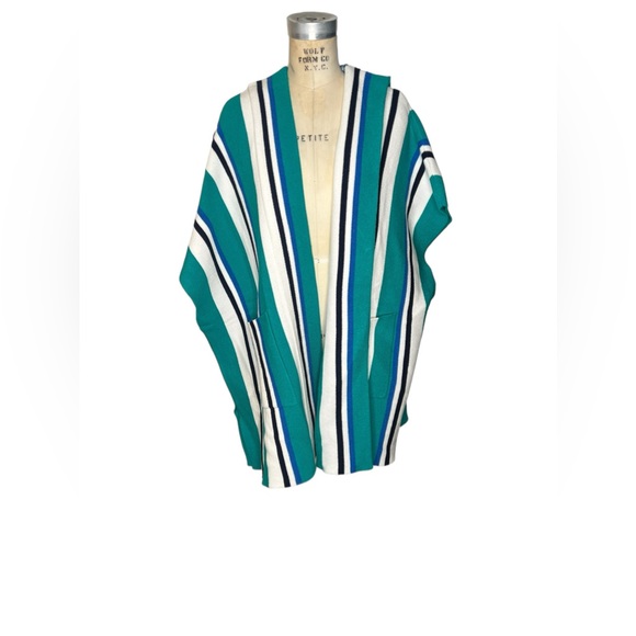 Free People OS All I Need blue Striped Sweater kimono - Picture 2 of 6